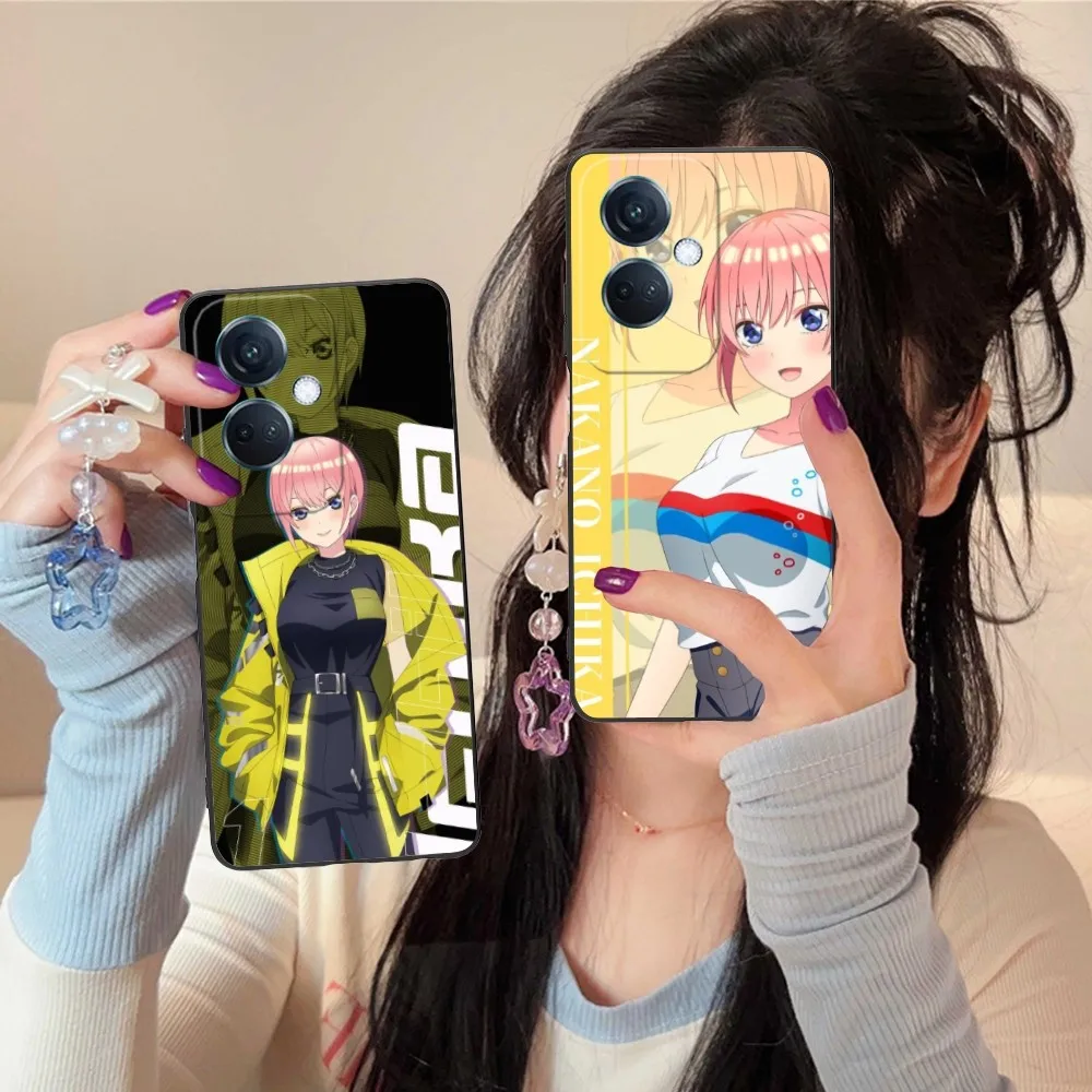 Nakano Ichika Mobile Cell Phone Case For Oppo Find X5 X3 X2 A93 Reno 8 7 Pro A74 A72 A53 Black Soft Phone Cover Funda