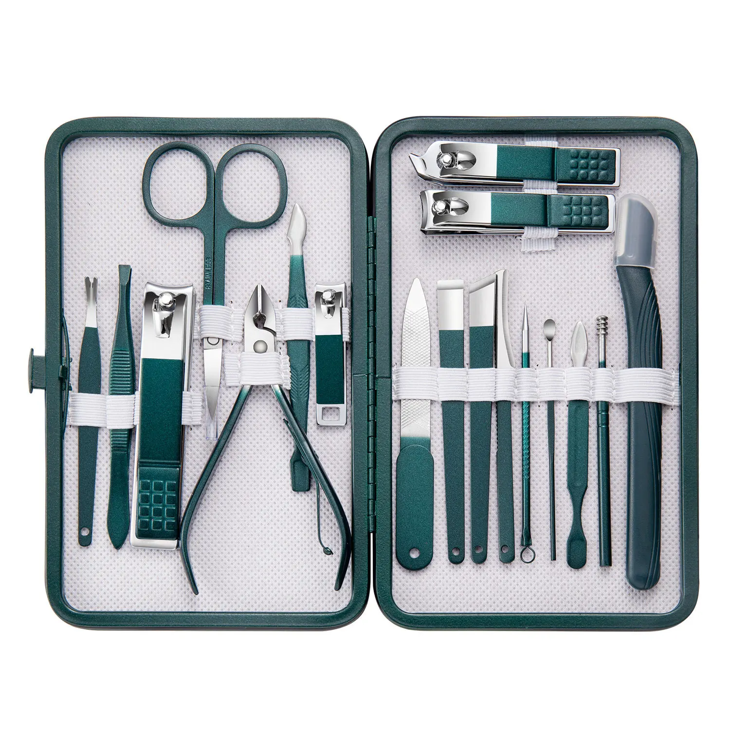 Stainless Steel Nail Clippers Set Grooming Tools Set Portable Case Manicure Art Tool Green Nails Cut, nail scissors set,nail clipper set,nail care kit,manicure pedicure kit,manicure nail clipper set,manicure sets,manicure set,nail clippers kit,nail clipper,nail clippers