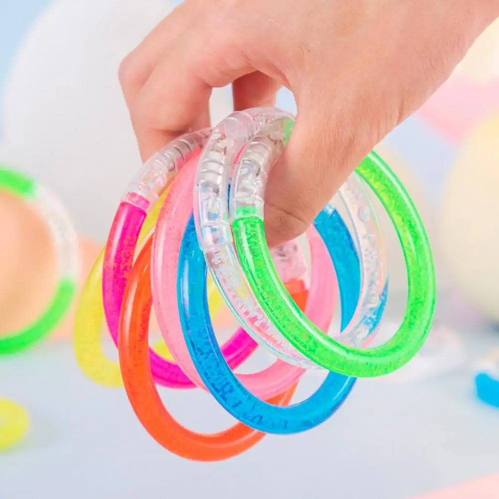 15Pcs LED Light Up Bracelets Neon Glowing Bangle Luminous Wristbands Glow in The Dark Party Supplies Kids Adults LED Arm Band 4