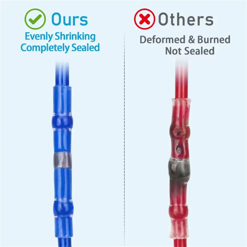 Solder seal wire connectors 100/120/150PCS Heat Shrink Butt Connectors Waterproof Insulated Electrical Wire Terminals