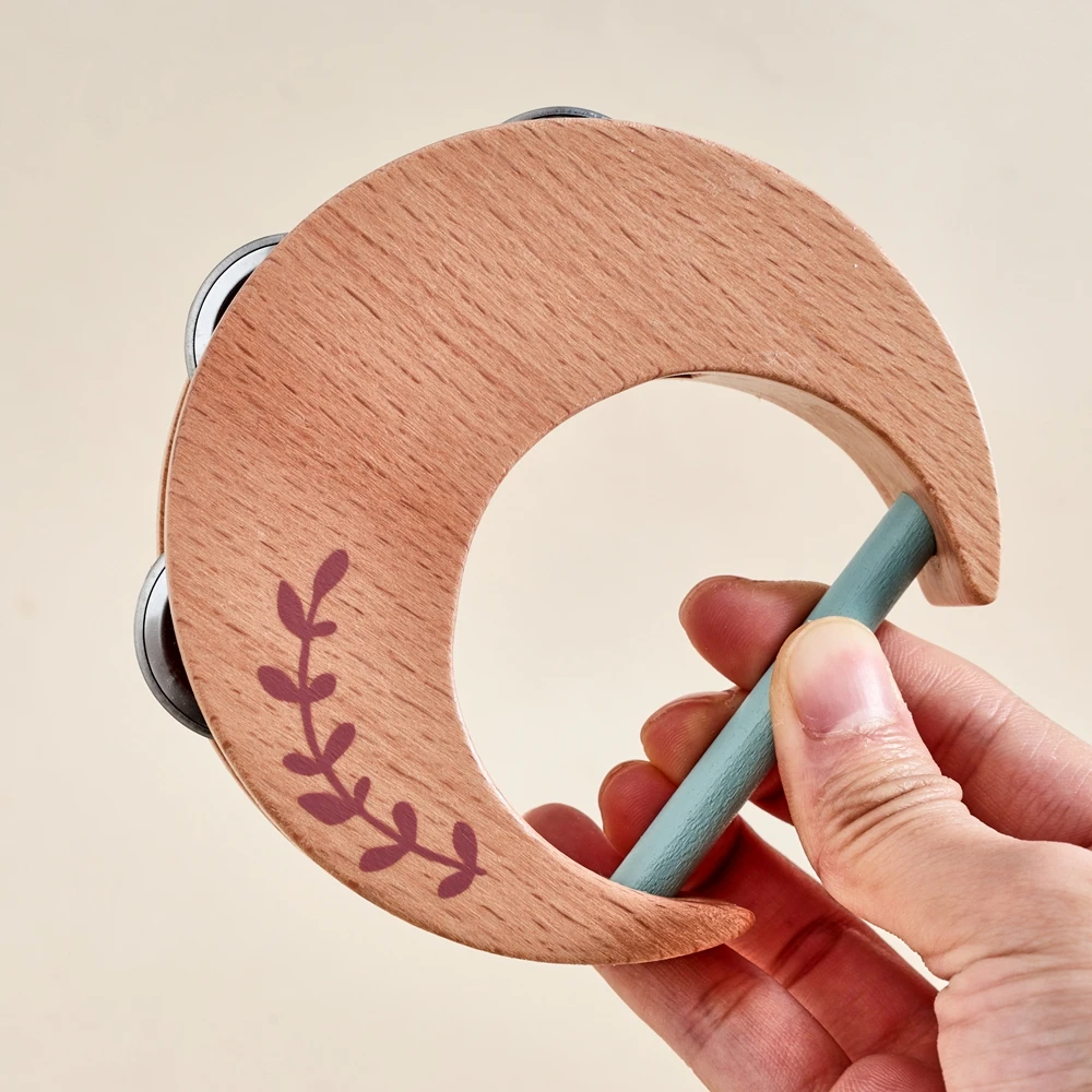 Baby-Handglocke, Klingelinstrument, Frühkindliche Bildung, Beruhigende Bettglocke, Holzgriff, Kauspielzeug, Holzinstrumente – Detail 9