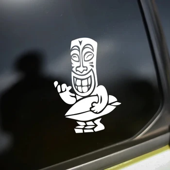 Adesivo per auto con personaggio divertente che fa surf, stile surf hawaiano, per auto, moto, accessori esterni, decalcomania impermeabile