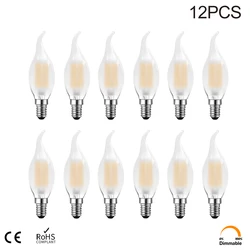 Retro E14 Candle Bulb Dimmable 4W C35 Frosted Led Bulb E12 Led Flame Light Warm White 2700K Chandelier Decorative Lighting