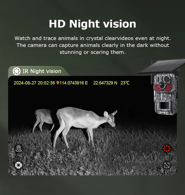 3MP 4G Hunting CameraGPS Camera Trap Temperature DetectionWildlife Trail Camera Security Protection Video Surveillance Camera 5