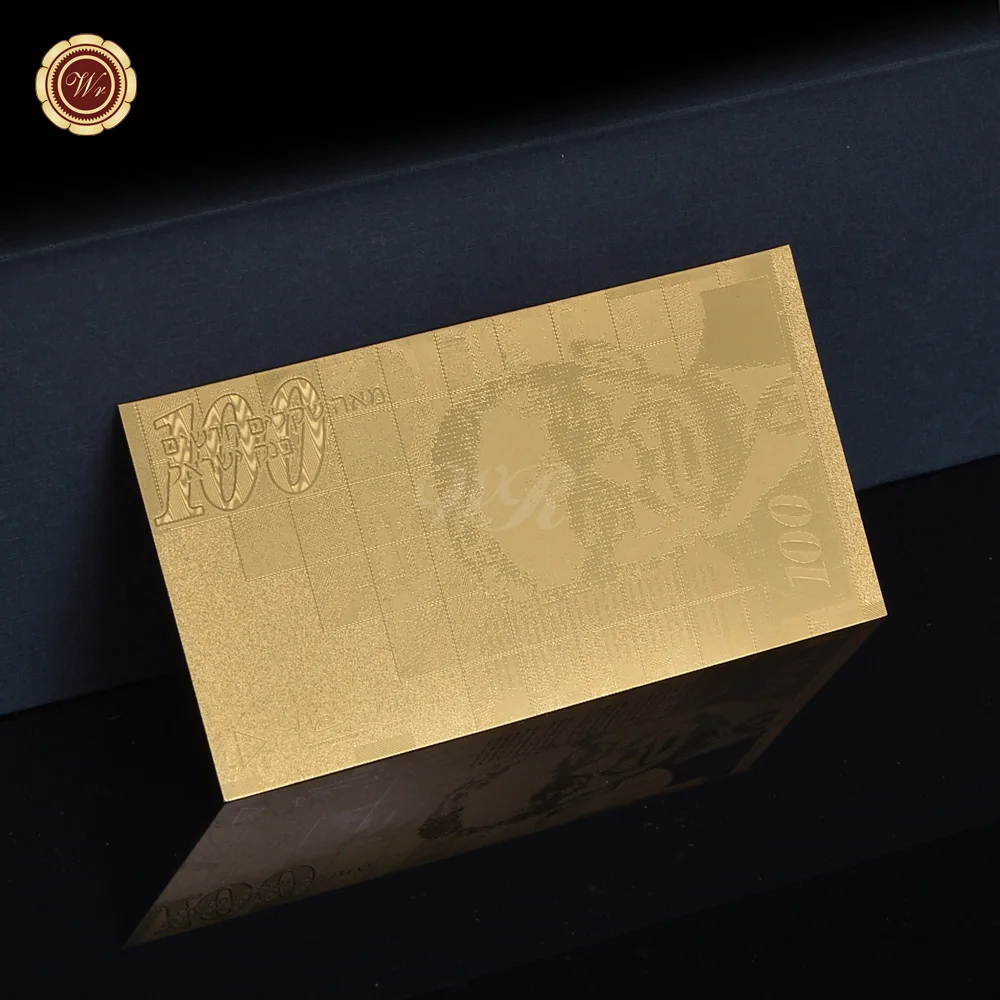 Banconote False Wr Israele 20/50/100/200 Banconote In Lamina D'Oro Con Cornice Coa Banconote Banconote Del Mondo Collezione Regalo