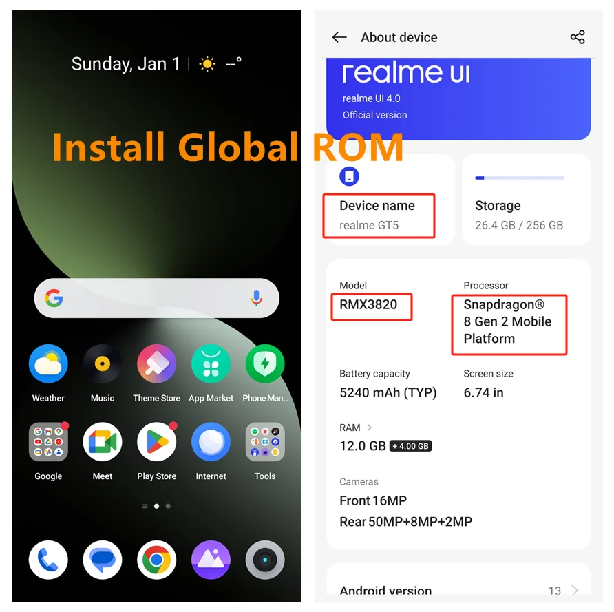 Unlock Global GOM Realme GT5 5G Snapdragon 8 Gen2 AMOLED 144HZ 150W 240W  SuperCharge 50MP NFC Google play UI 4.0 Android13 - AliExpress