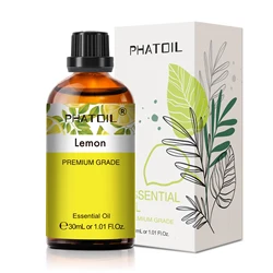 PHATOIL 30ml Aromatherapy Essential Oil Blend - Lavender, Eucalyptus, Vanilla, Sweet Orange Fragrance for Diffusers, Candles, and DIY Soap (Lemon)