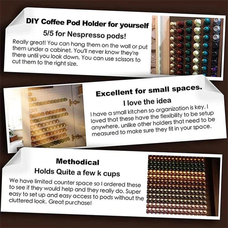 Coffee Capsule Holder for Any Coffee Pod Cafe Pods Shelf Capsule Storage Racks Coffee Capsule Oganizer Nespresso Capsule Holder