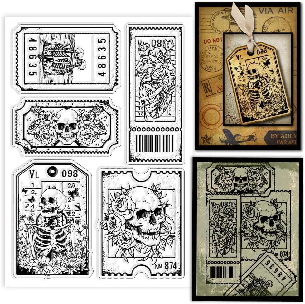 New Halloween label stamp Clear Stamp for Scrapbooking Transparent Silicone Rubber DIY Photo Album Decor
