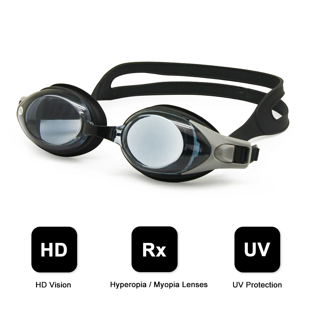 Schwimmbrille für Hyperopie-Myopie – Universelle, verstellbare verschreibungspflichtige Schwimmbrille für Erwachsene, Teenager und Kinder für verschiedene Augen – Detail 1