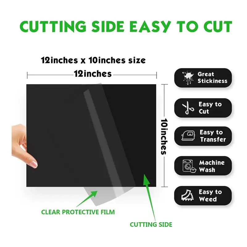 AEE9-33피스 HTV 열전사 비닐 번들 흰색 및 검정색 열전사 비닐 티셔츠 12X10인치