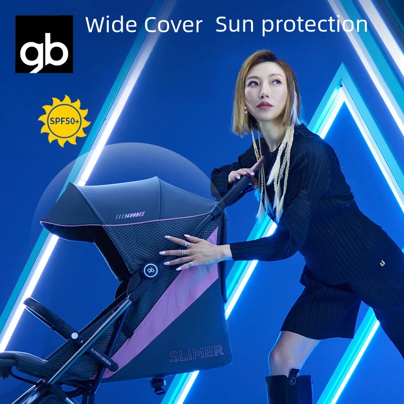 gb Stroller is lightweight, foldable and ultra-thin, with a large canopy head that can be sat or laid down