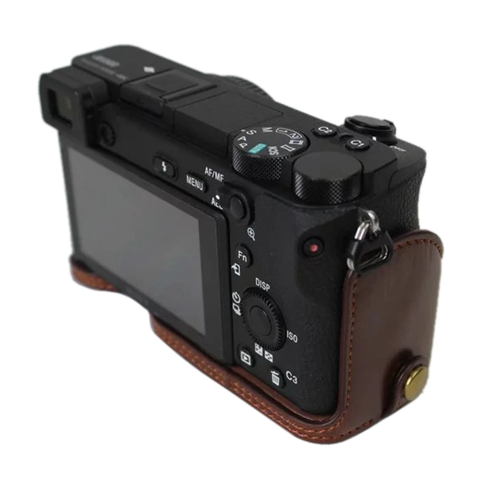  ILCE-A6500 A6500 용 스레드 PU 가죽 카메라 하프 케이스 베이스, 1/4 인치