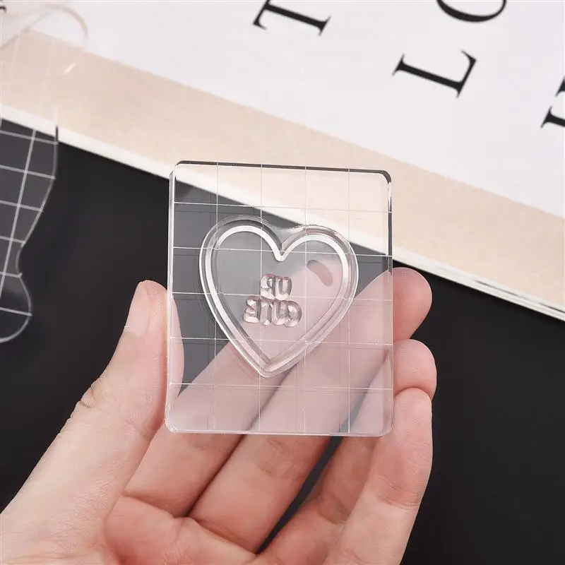 Acrylic Block For Clear Stamp Cling Mounted Rubber Stamps DIY Scrapbooking Photo Album Decorative Handmade Tool Wax Stamp Pad