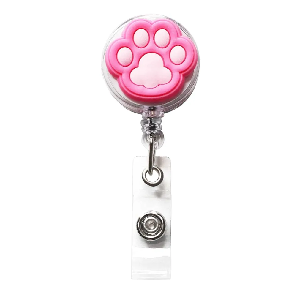 Cat Claws Cute Telescopic Rotating Silicone Plastic Alligator Clip Easy To Pull Nurse Student Badge Scroll Easy To Pull