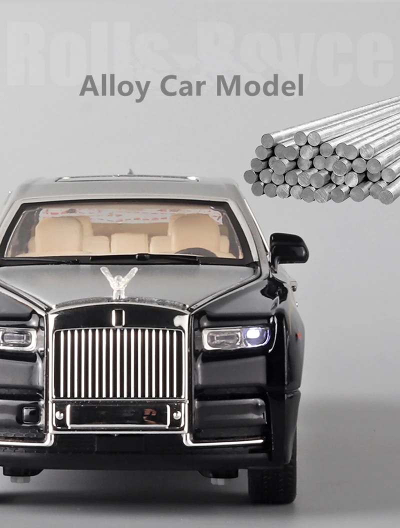 1:24 Scale Rolls Royce Diecast Model Car Lights Sounds