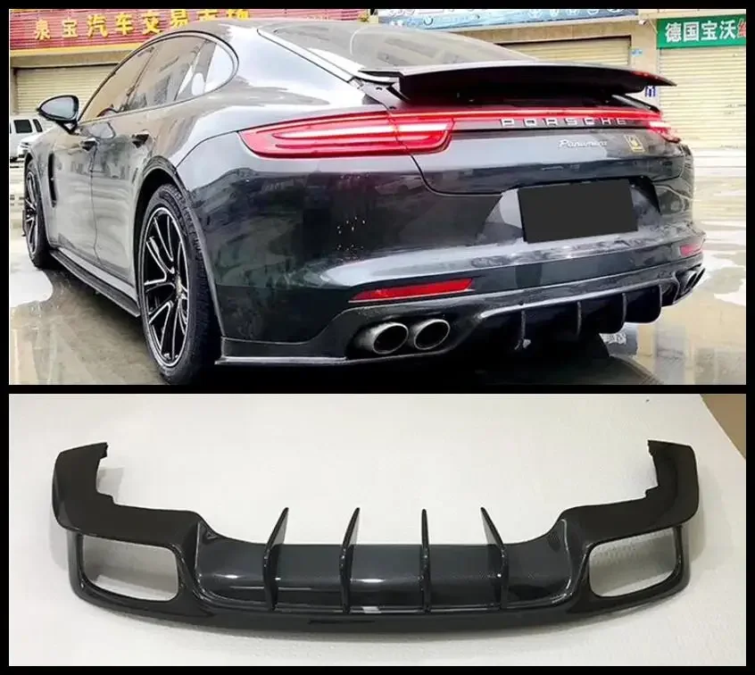 

Real Forged Carbon Fiber Rear Bumper Lip Trunk Diffuser Side Spoilers Splitters Apron For Porsche Panamera 971 / Turbo 2017-2023