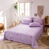 Purple Love Bed Sheet Set with 2 Pillowcases Simple Letter Design Soft Comfortable Bedding Set for Kids Adults Room Decoration 6
