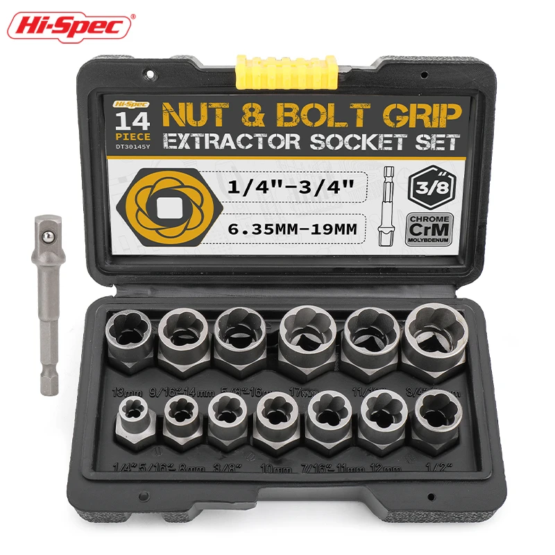 2022 CRM Impact Socket Driver Set Hex Socket Sleeve Drill Bits Universal Removing Damaged Bolt Extractor Tool Socket Adapter 3/8 nut extractor socket impact bolt nut screw remover tool set sleeve set damaged rusty bolt removal tool