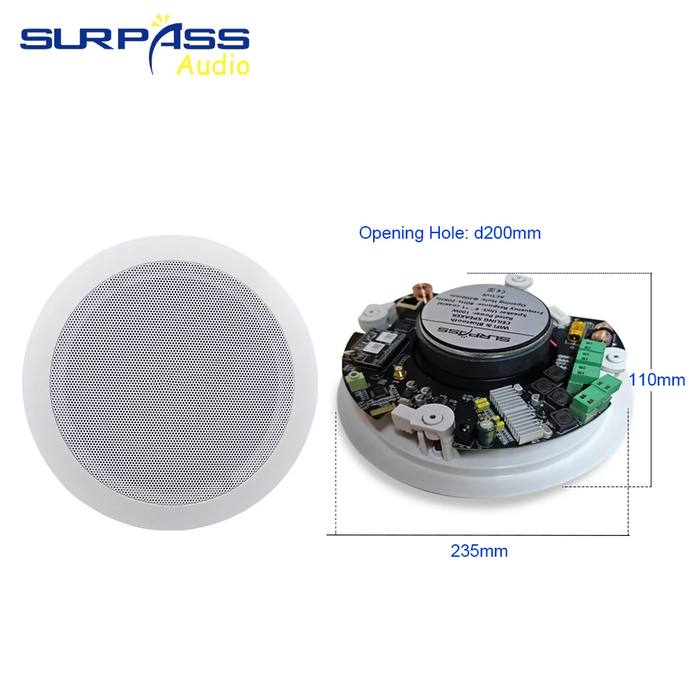 WIFI Active and Passive Ceiling Speaker Subwoofer Coaxial Wired Speaker Bluetooth-compatible In Pair Home Hotel Use App Control