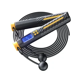 Enhanced Skipping Rope with Digital Counter and Non - Slip Handles (Black - 2)