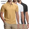 Summer Mens Short Sleeve Polo Shirt Sports Golf Tennis TShirt Wicking Lightweight Shirts Breathable Streetwear Solid Button Tops