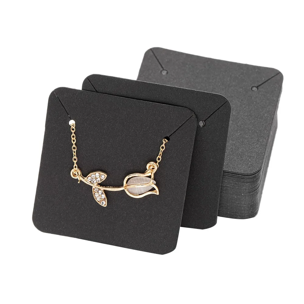 

50Pcs 5x5cm Necklace Earrings Display Card For DIY Jewelry Cardboard Small Business Packaging Material Supplies Accessories