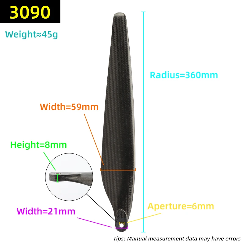 3090 Carbon Fiber Propeller For Hobbywing X8 Motor 30 Inch Folding Drone Propellers Blades Agriculture Drone Accessories