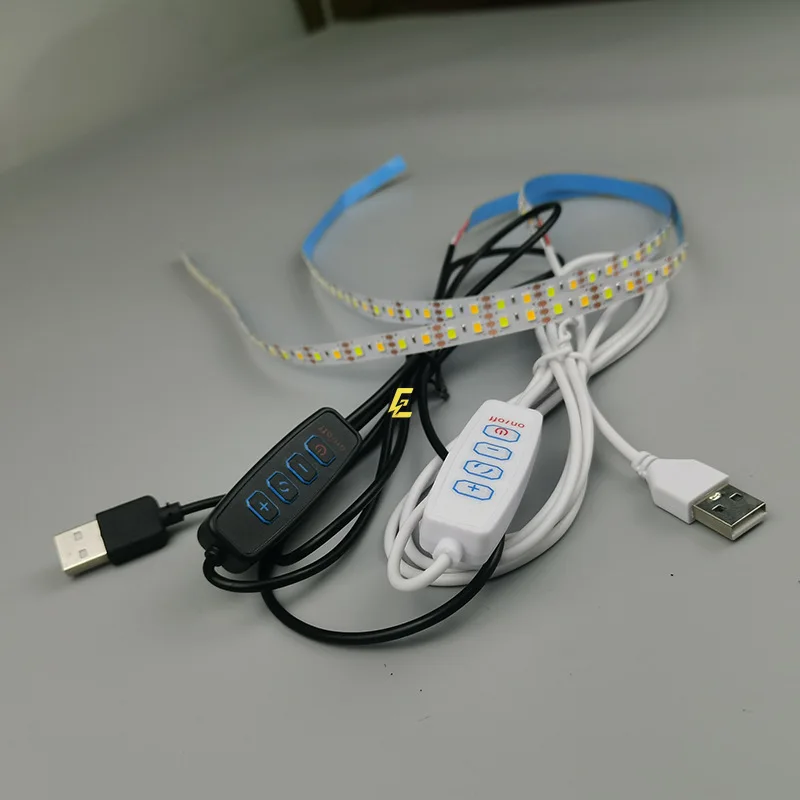 5V USB Light Painting Two-Color Temperature 2835 Led Strip Variable with Three Colors Electrodeless Dimming Luminous Paint Strip