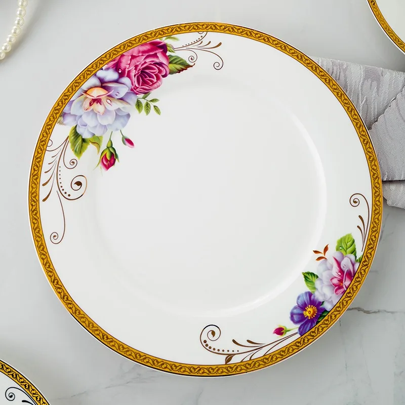 60 Heads Jingdezhen Bone China Dishes Set Pot Dinner Tableware Rice Bowl Soup Bowl Salad Noodles Plate Dish Dinnerware