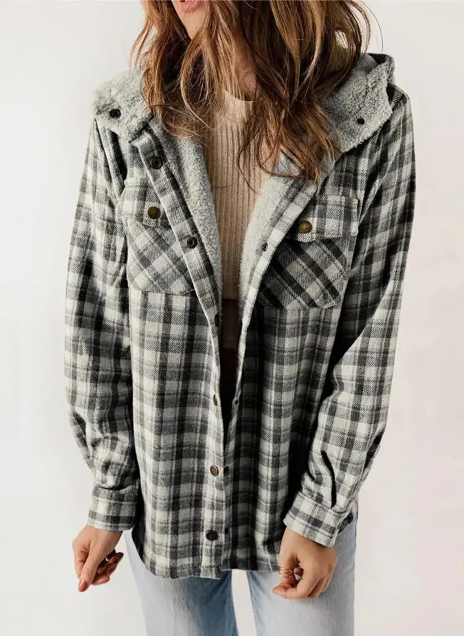 Supplier photo of The Plaid Sherpa-Lined Shacket