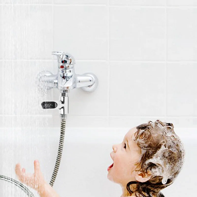 Hot Tub Water Temperature Monitor Electricity LED Display Home Shower Faucets Water Thermometer Bathing Temperature 