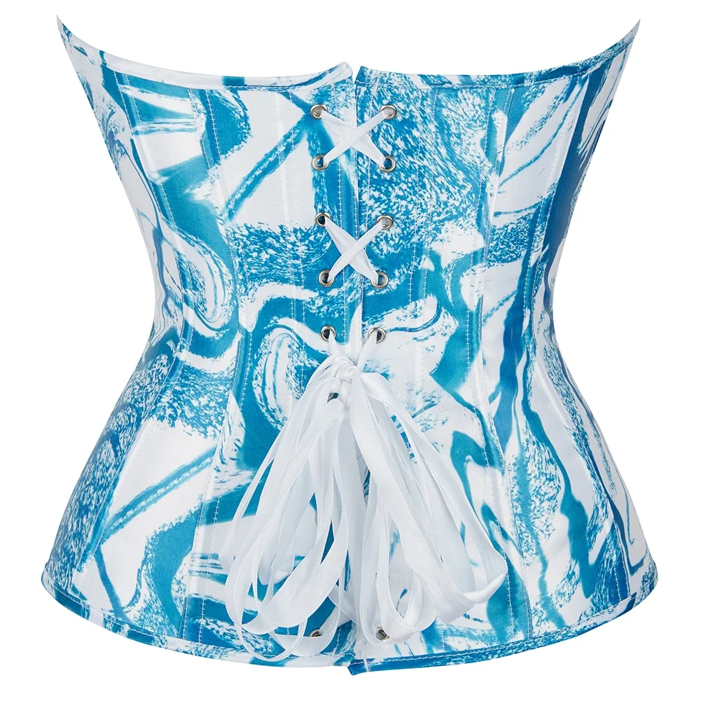 Grebrafan Tight Corsets Underbust Pirate Costume Corset Blouse Burlesque Skirt Set