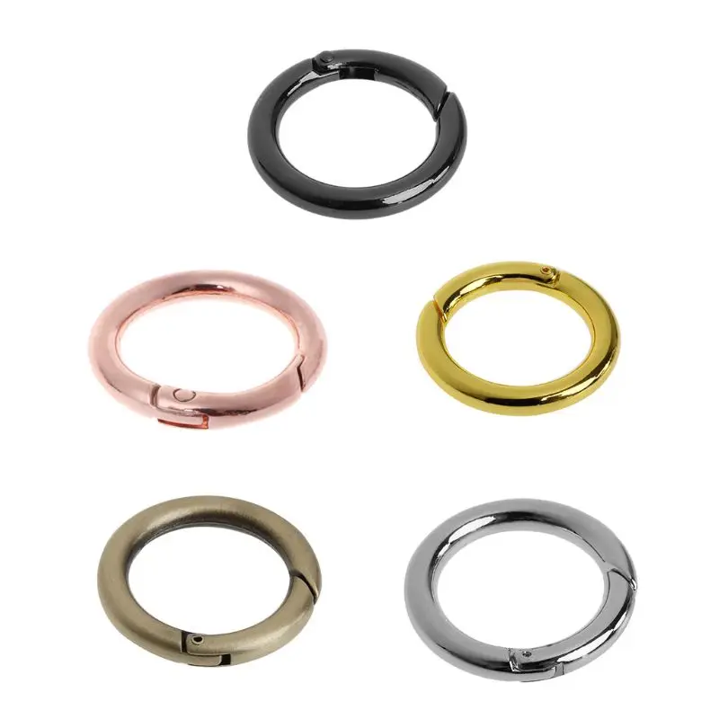 

652D 1x круглый пружинный брелок с круглым зажимом и крючком для кемпинга и пешего туризма 28 мм