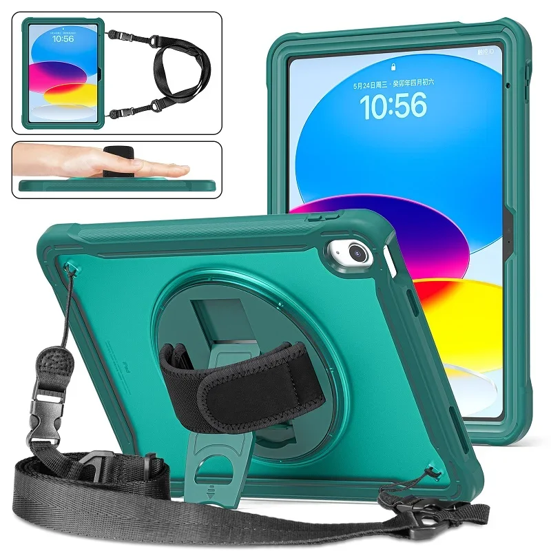 Heavy Duty Shockproof Rugged Tablet Case with Strap