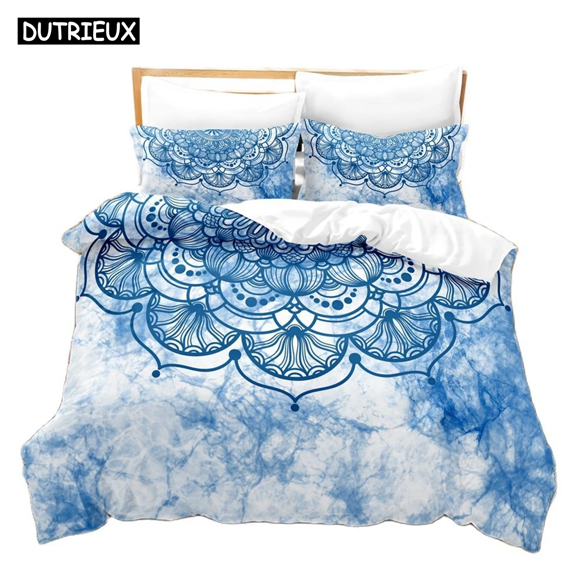 

Комплект постельного белья с 3d-рисунком Мандала дурмана, пододеяльник с наволочкой, двуспальный комплект постельного белья, постельное белье