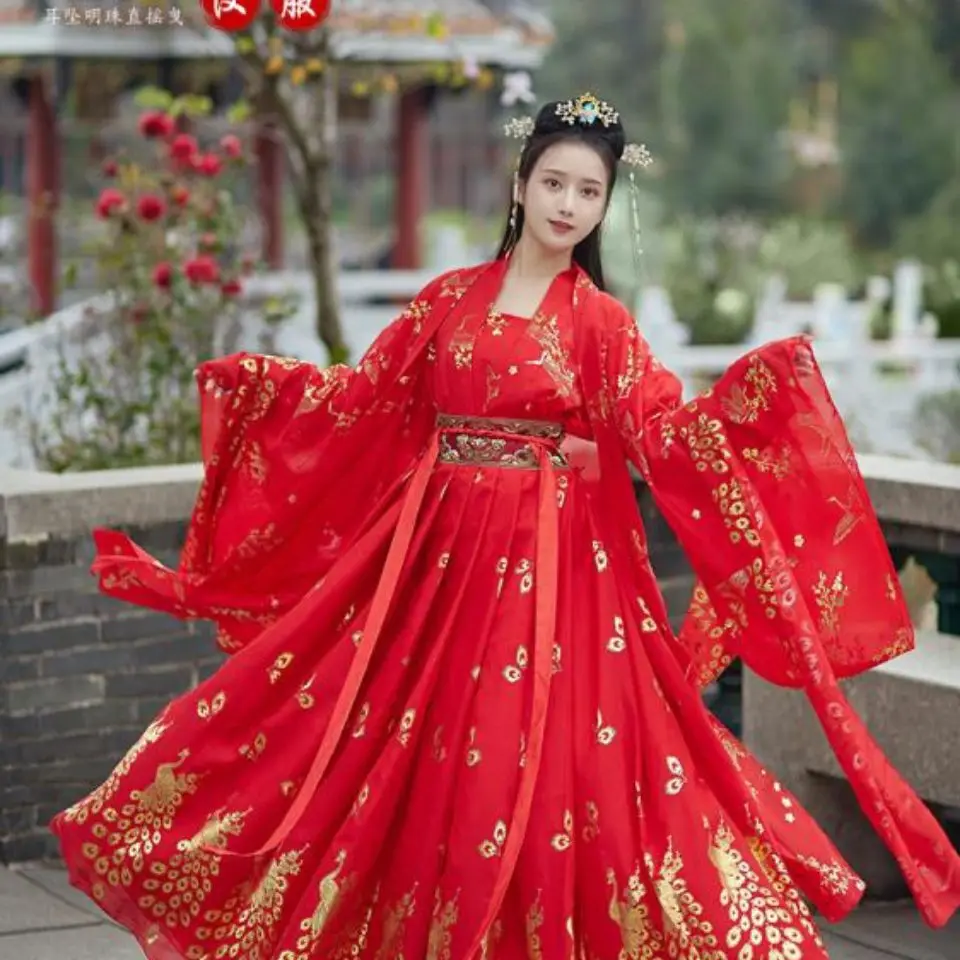 

Chinese Traditional Hanfu Black Red Costume Woman Ancient Dress Oriental Princess Dress Elegance Tang Dynasty Dance Wear