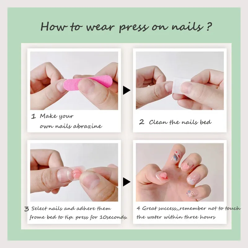 Handmade Piggy Short French Fake Nails