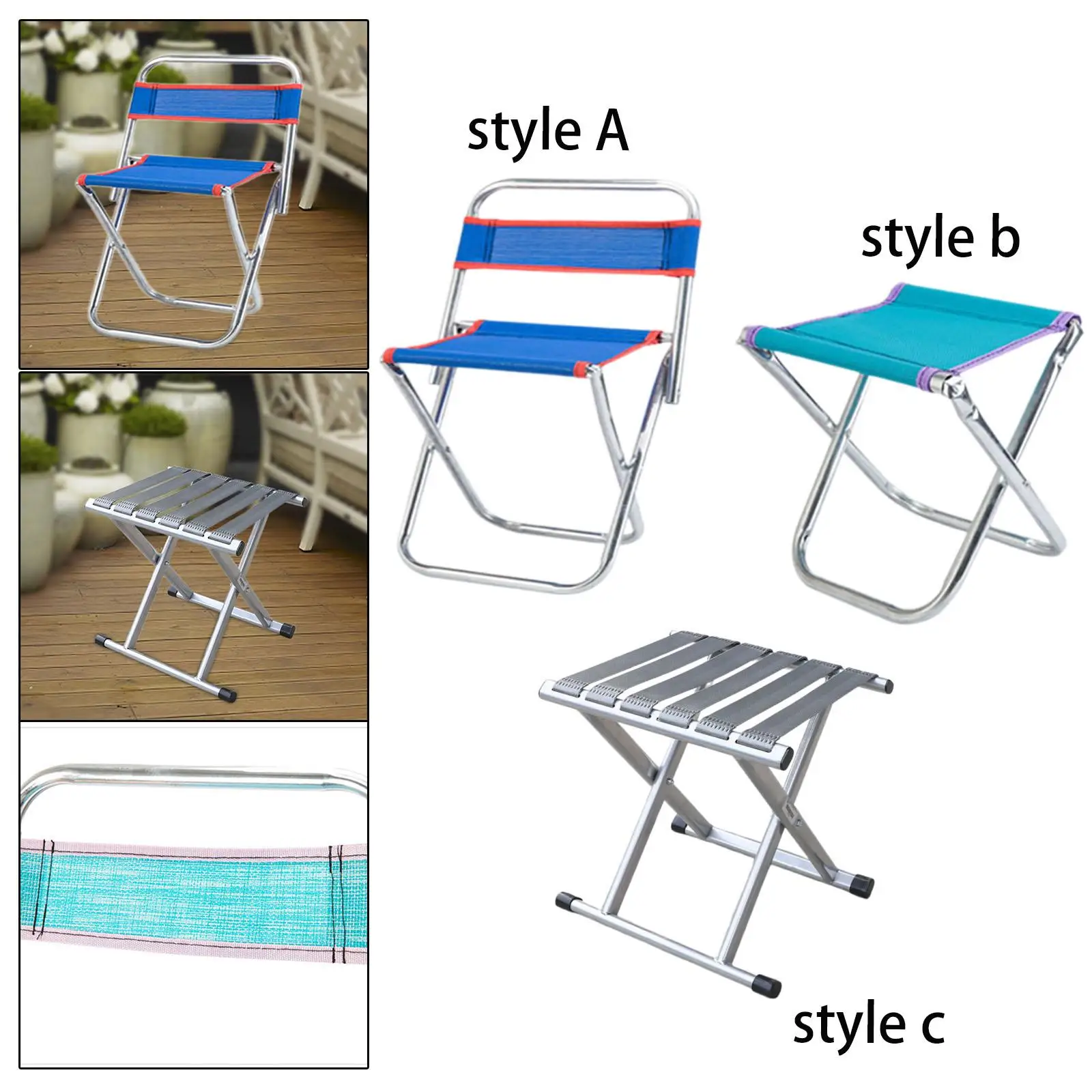 Camping Folding Stool Seat Foot Stool Saddle Chair for Fishing Concert Beach