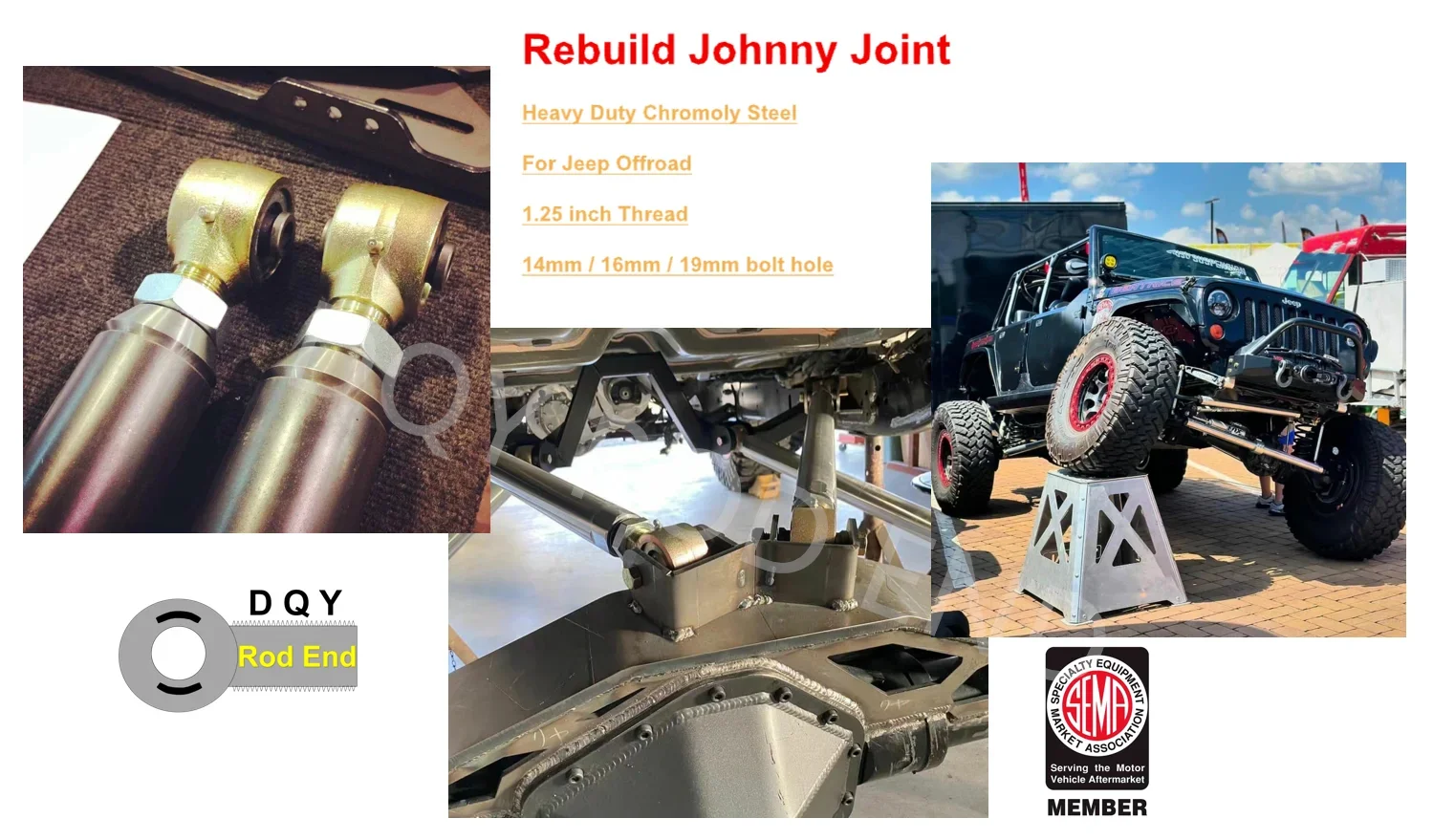 4130 1.25 SUV Reconstruction 1 1/4 Biased Lever End Kit,1 piece Johnny joint+1 piece stopper+1 piece nut