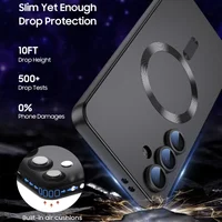Magnetic Phone Case For Samsung Galaxy S25 FE-Drop Protection Bumper with Camera Lens Protector,Matte Metallic - Image 4