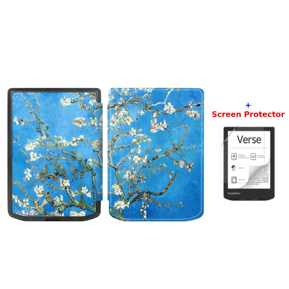 Premium PU Leather Auto Wake Sleep Cover with Screen Protector