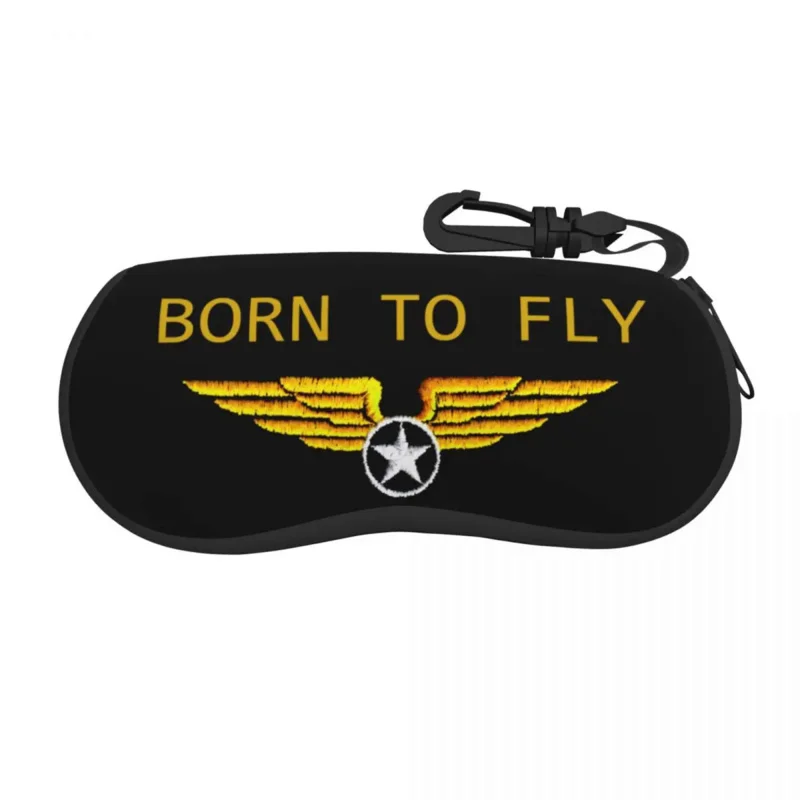 

Born To Fly Flight Pilot Sunglasses Case Neoprene Zipper Flying Aviation Aviator Shell Eyeglass Case Protective Box For Glasses