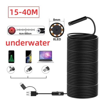 40m Fish Finder Mini Camera Endoscope 720P IP68 Waterproof Pipe Inspection Underwater Endoscope sewer pipe Cameras Borescope 1