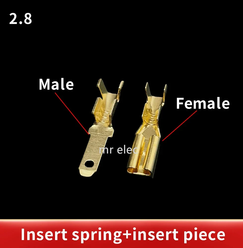 100Pcs 2.8mm 4.8mm 6.3mm Plug Spring Female Male Spade Cold Crimp Terminals Car Speaker Electrical Wire Connectors Set wire connector terminals,wire connector,electrical connectors,electrical connector,cable connector,speaker terminal connector