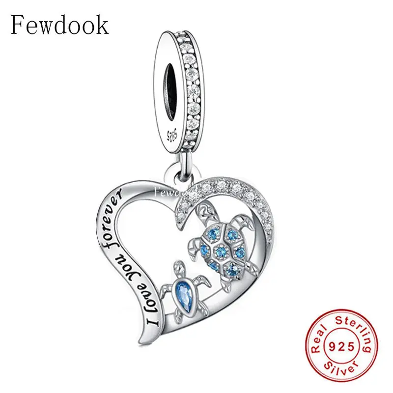 Fit Original Charm Bracelet 925 Sterling Silver Heart  Horse Mother and Baby Foal Bead For Making Women Mother's Day Berloque 3