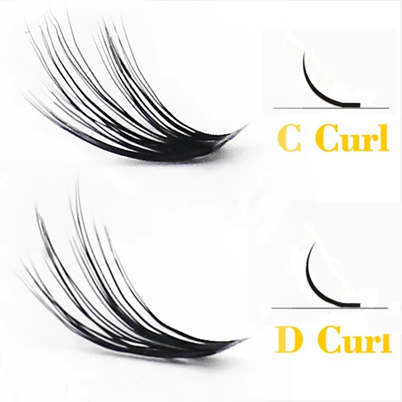 Extension de Cils Naturels en Vison 20D/30D, 3D Russe, Grappe Individuelle, Outils de Maquillage, 1 Boîte/60 Paquets