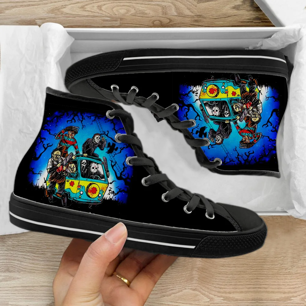 

Movie Print High-top Sneakers Michael Myers Breathable Lace-up Shoes Men Horror Killer Custom Name Leisure Zapatos Para Hombres