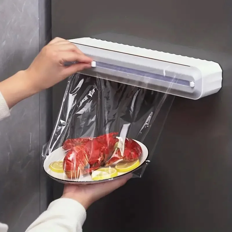 Look What's Cookin' - Add Chic Wrap to your kitchen. The plastic wrap,  aluminum foil, and parchment paper each have a cutter that slides to cut.  No need to fight to get