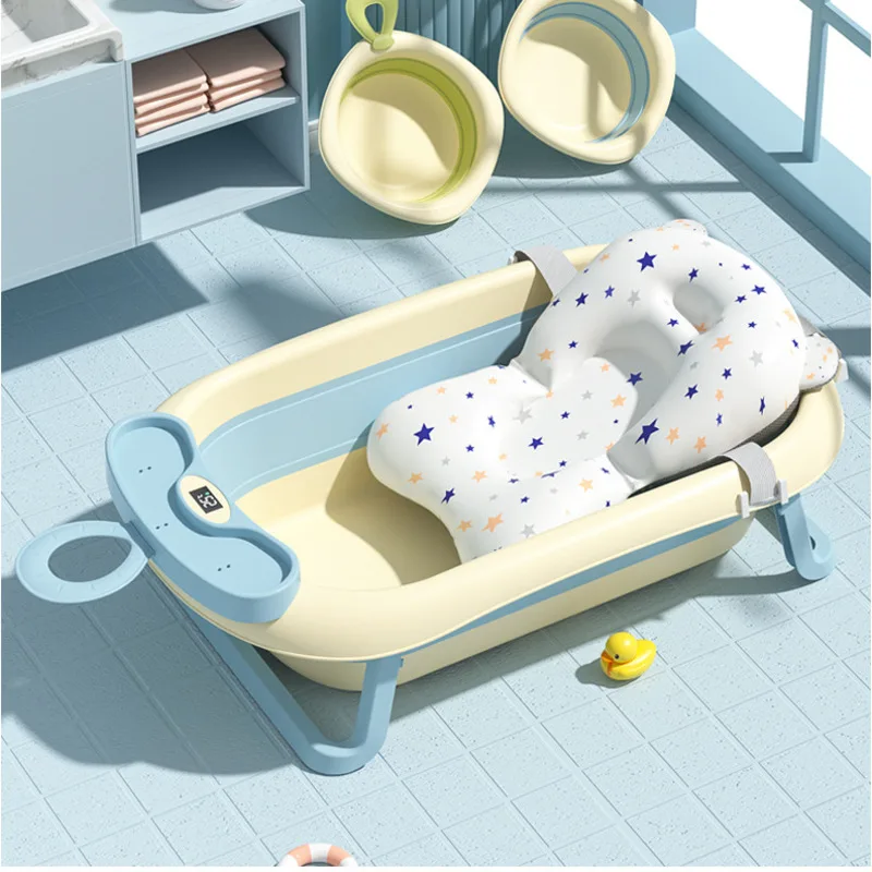 

Swimming Pool Children Home Bath Basin Touch Temperature Bathroom Barrel Suspension Folding Bath Bucket Storage Rack Design